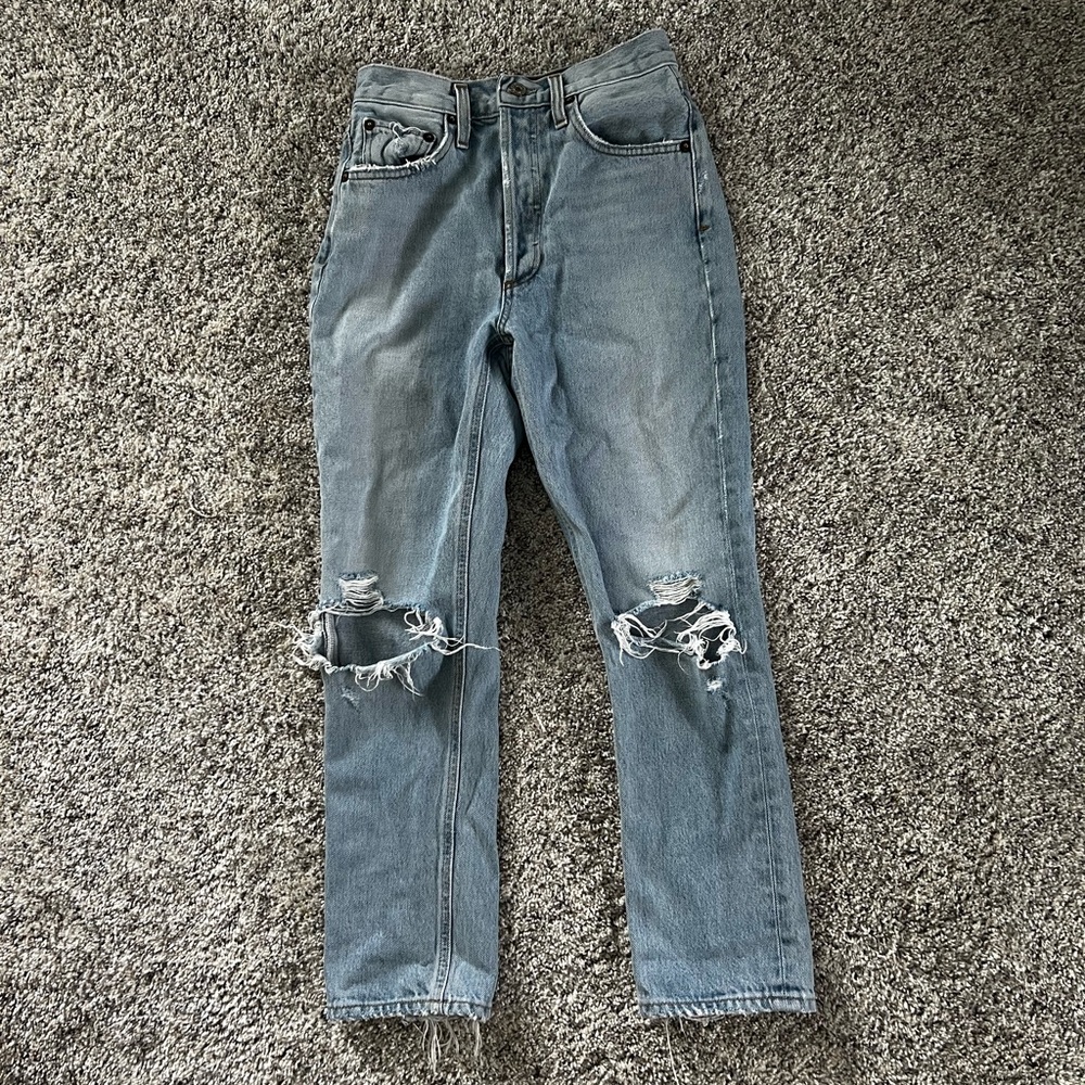 Agolde Light Blue Distressed Jeans